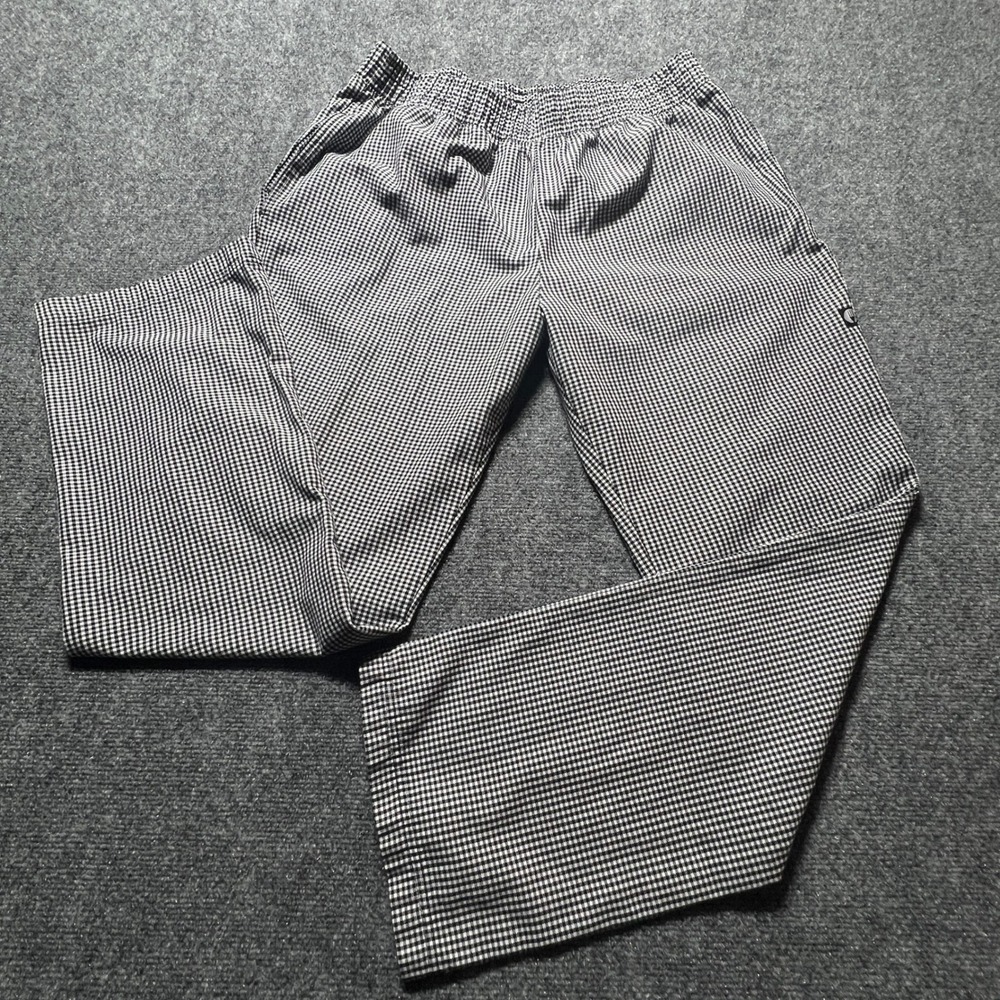 Chef Works Mens XL Black White Checkered Professional Kitchen Pants Like New